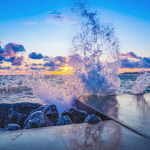 Petoskey Breakwall Canvas Print #1